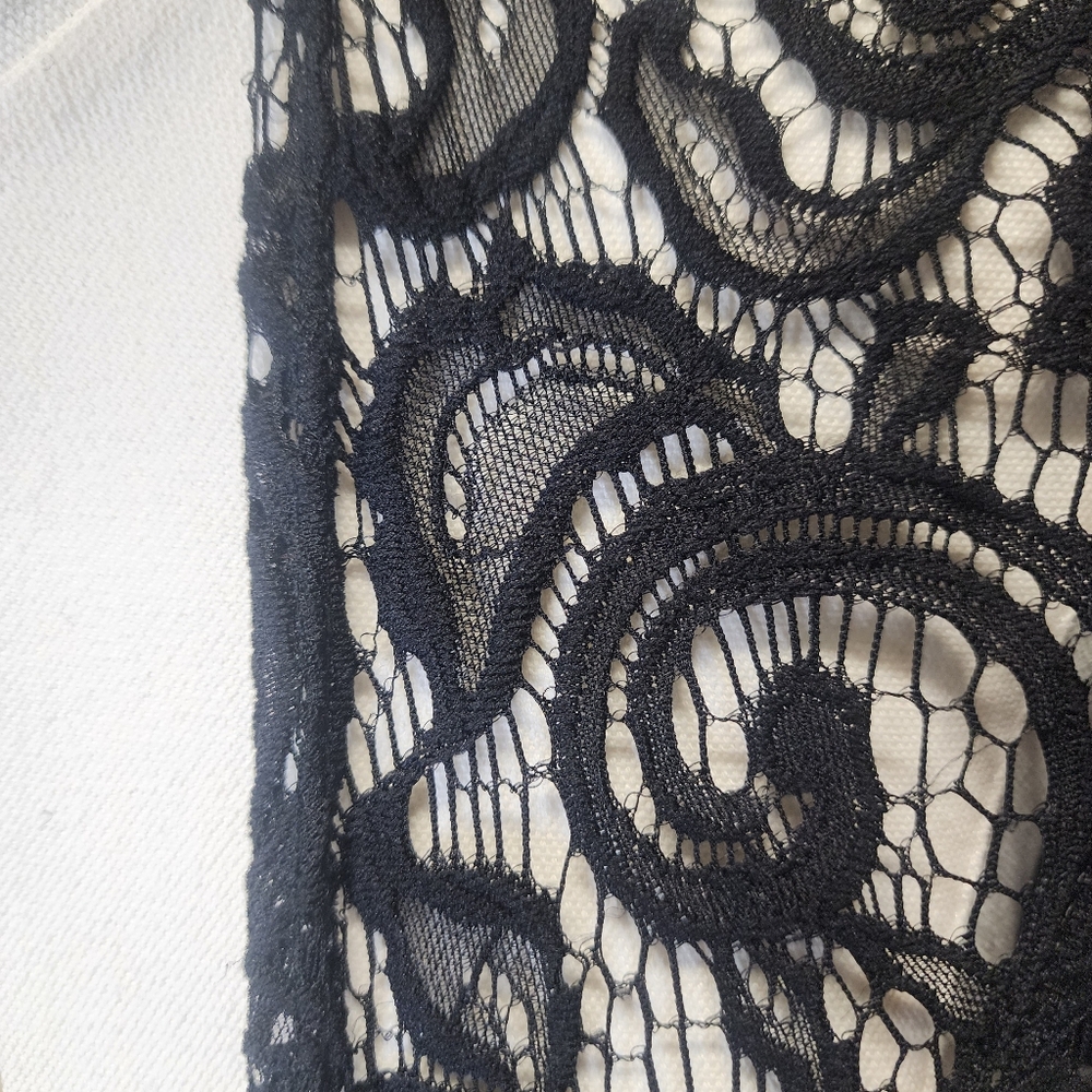 Witchey Goth Black Lace Long Sleeve Long Jacket Style  Cover Up - Picture 3 of 8